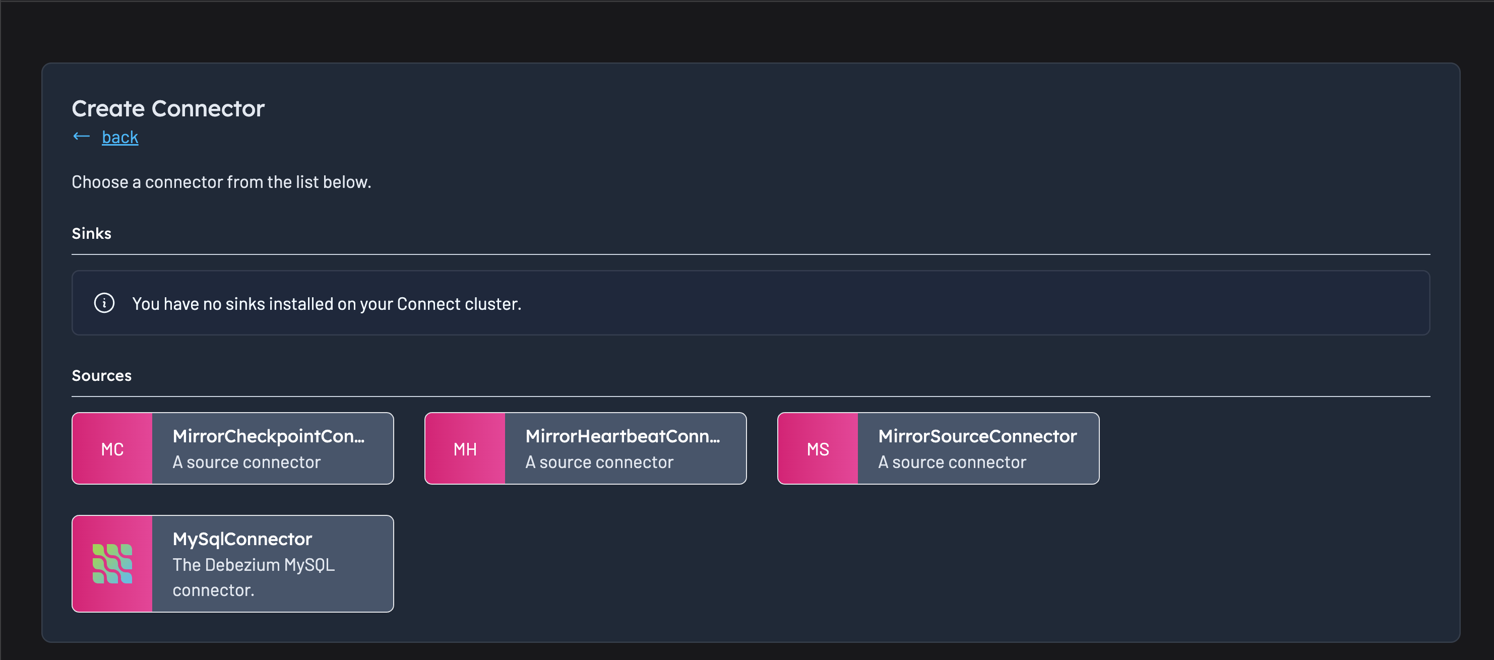 Selecting a connector class