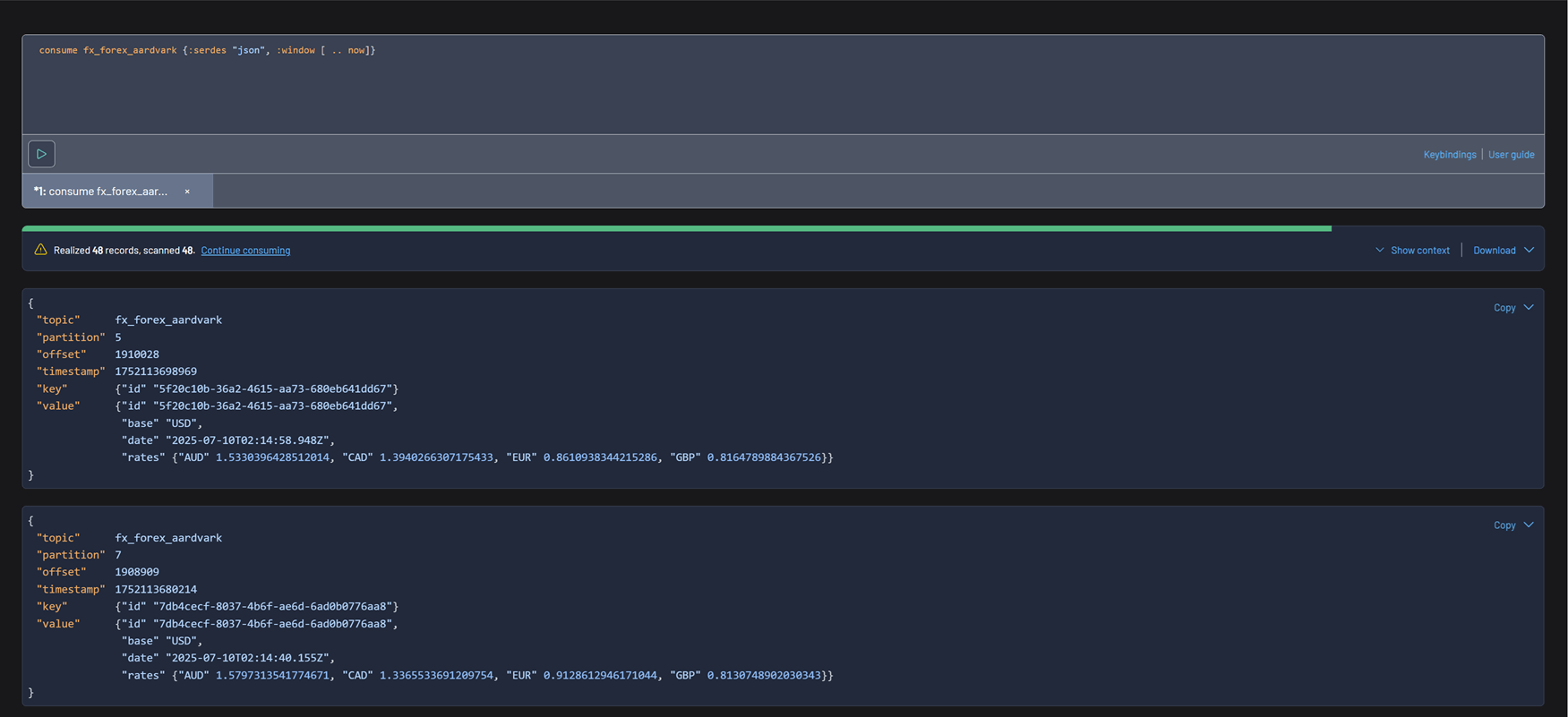 Query Results Sent to KREPL