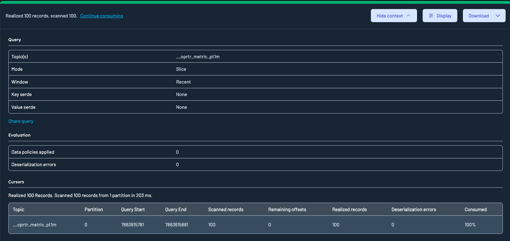 The Result Metadata Table